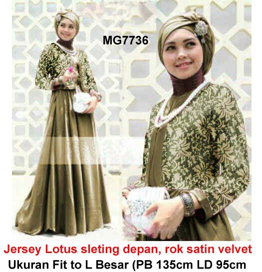 Detail Model Baju Gamis Renda Tempel Nomer 55