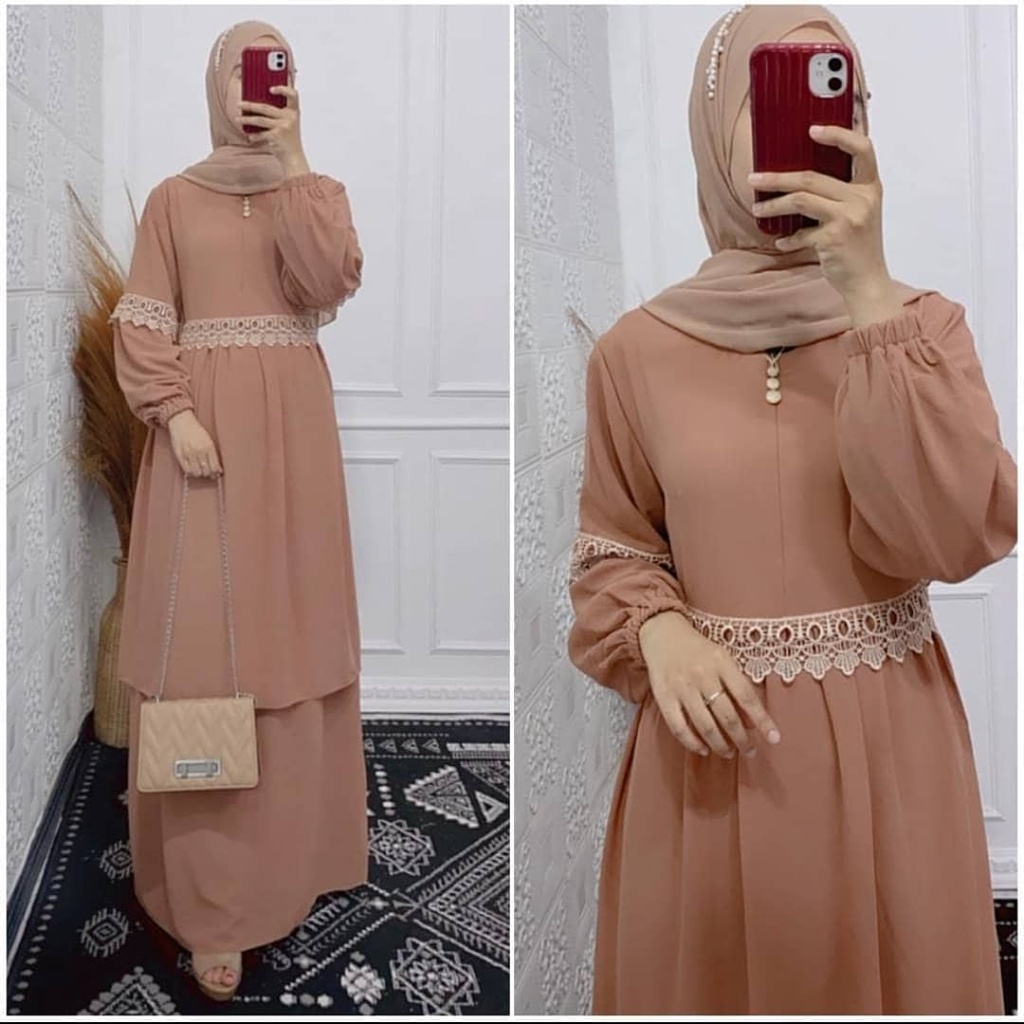 Detail Model Baju Gamis Renda Terbaru Nomer 29