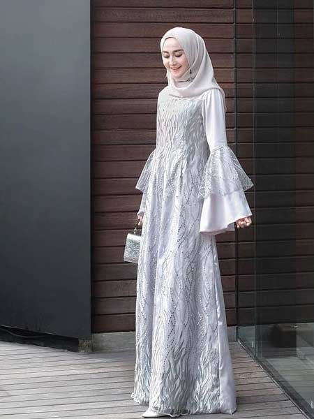 Detail Model Baju Pesta Muslimah Modern Nomer 8