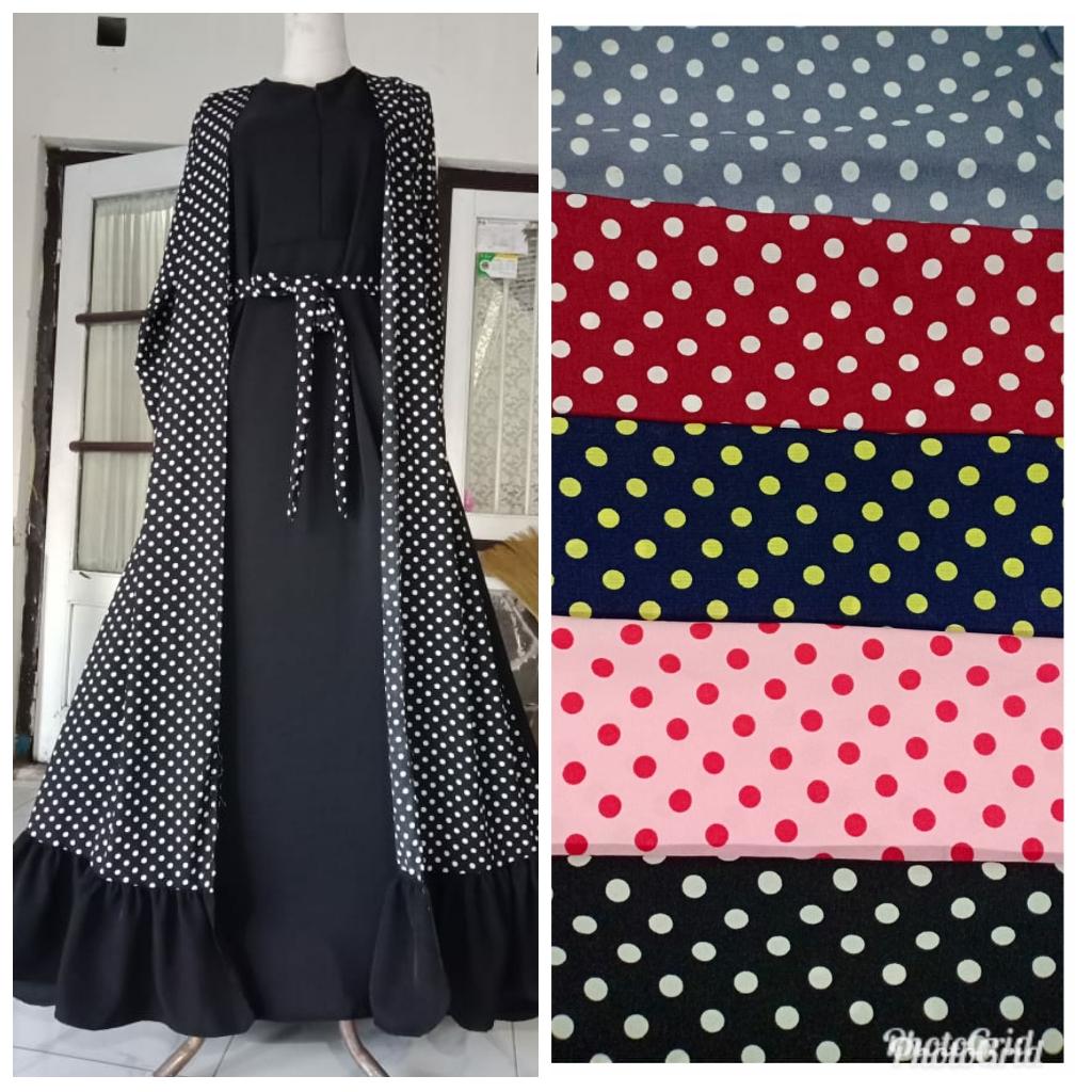 Detail Model Baju Polkadot Kombinasi Polos Nomer 4