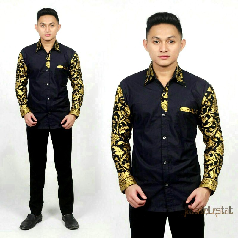 Detail Model Baju Pria Kombinasi Batik Nomer 11