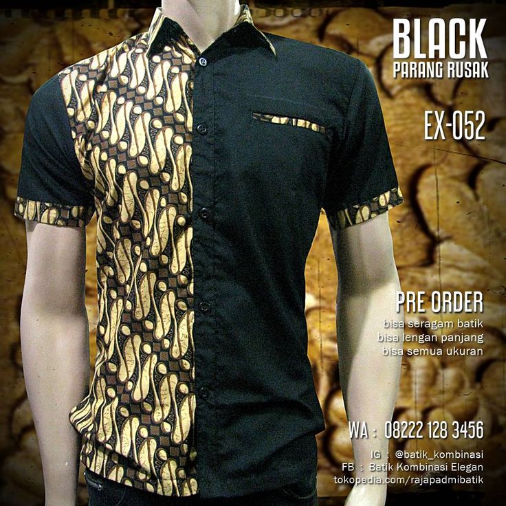 Detail Model Baju Pria Kombinasi Batik Nomer 14