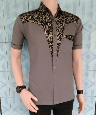 Detail Model Baju Pria Kombinasi Batik Nomer 51