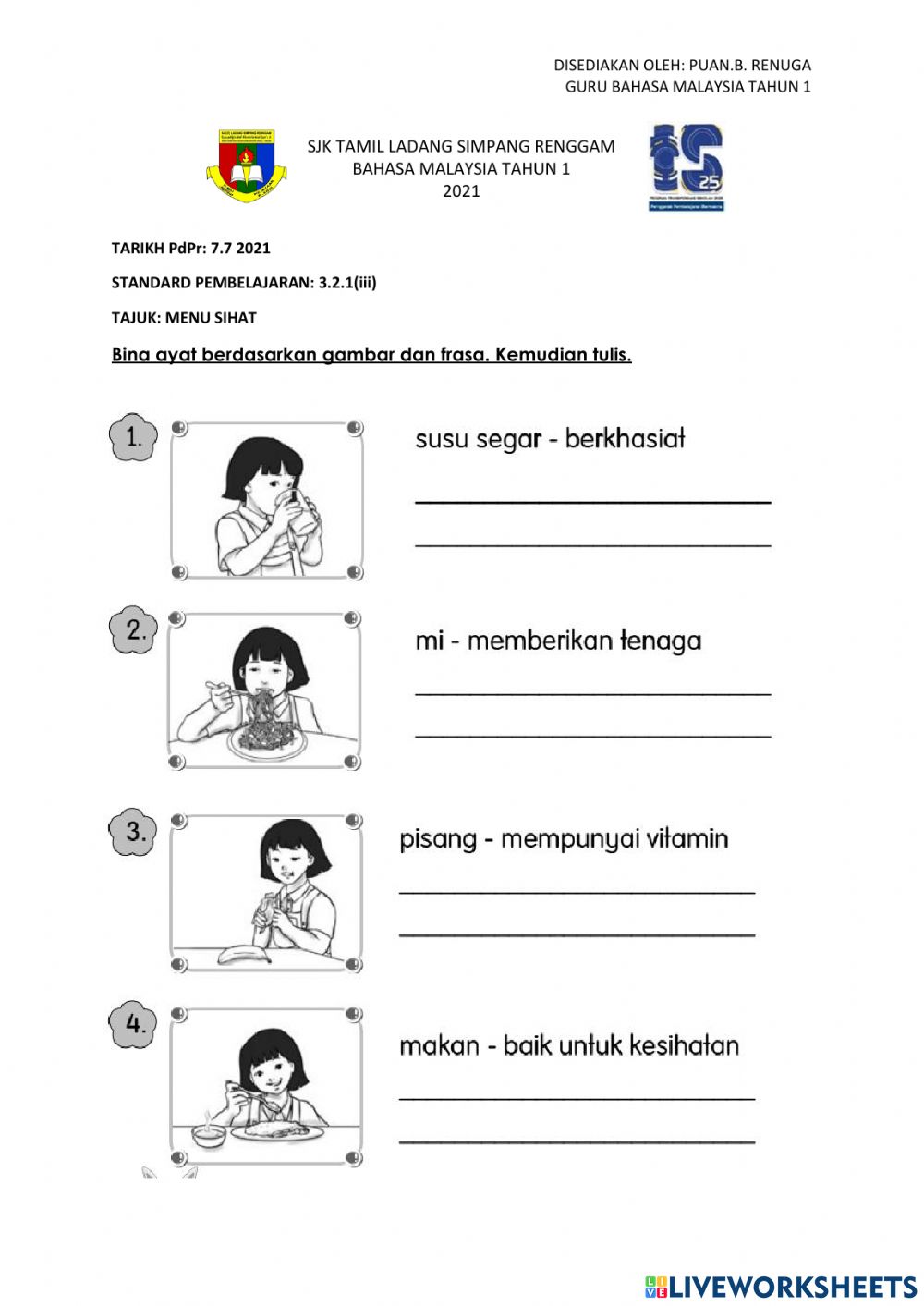 Detail Latihan Bina Ayat Berdasarkan Gambar Nomer 30