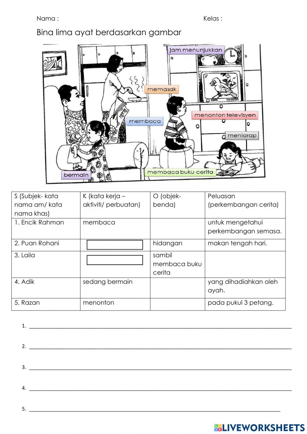 Detail Latihan Bina Ayat Berdasarkan Gambar Nomer 6