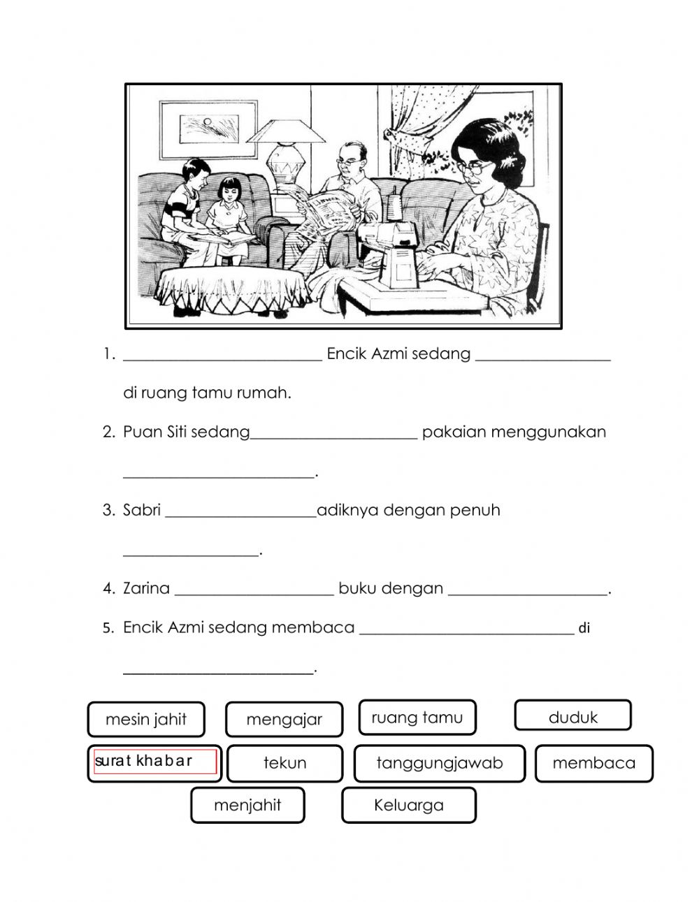 Detail Latihan Bina Ayat Berdasarkan Gambar Tahun 4 Nomer 14