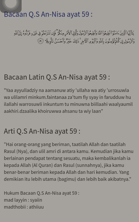 Detail Latin Surat An Nisa Ayat 59 Nomer 5