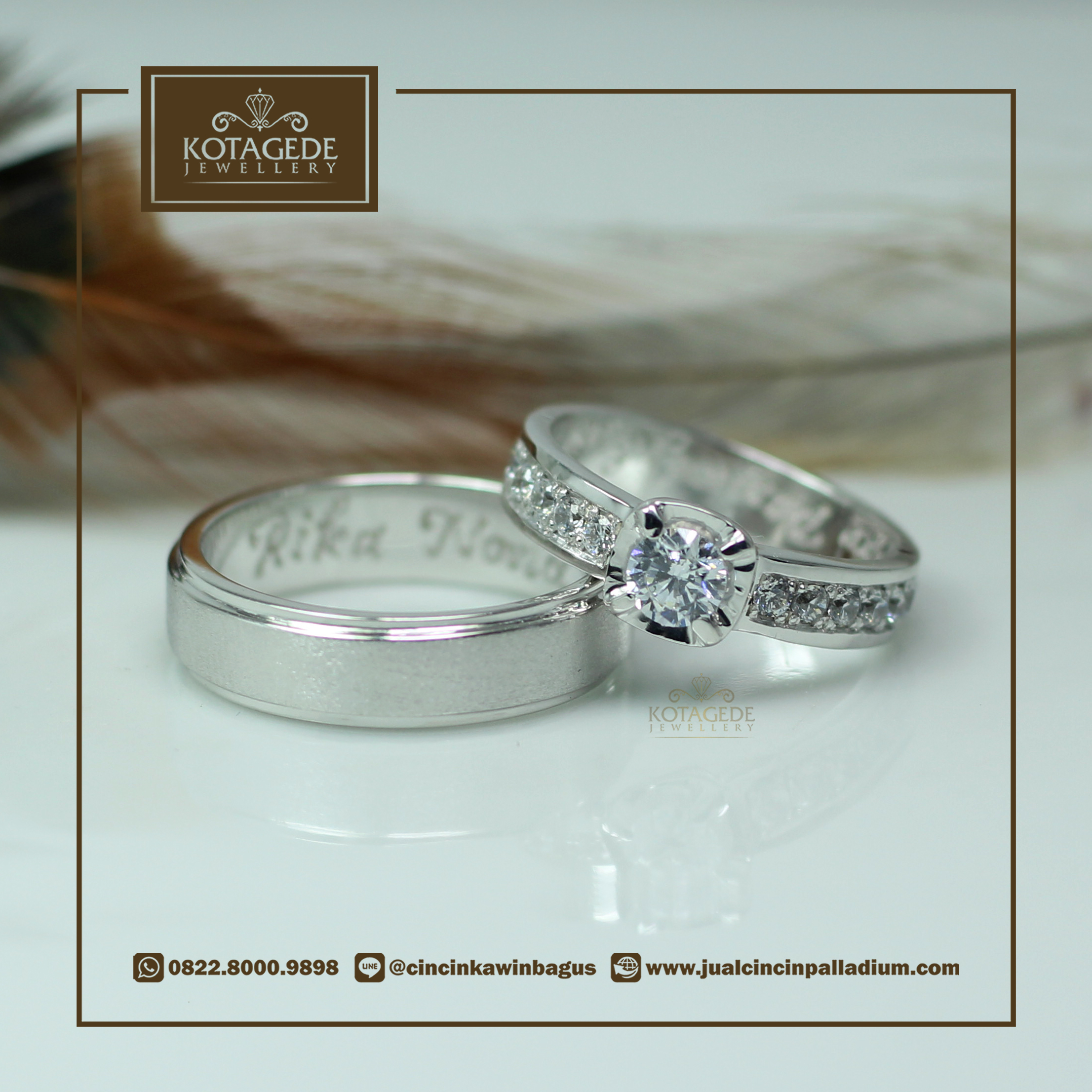 Detail Model Cincin Tunangan Emas Putih Nomer 16