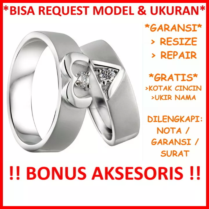 Detail Model Cincin Tunangan Emas Putih Nomer 25