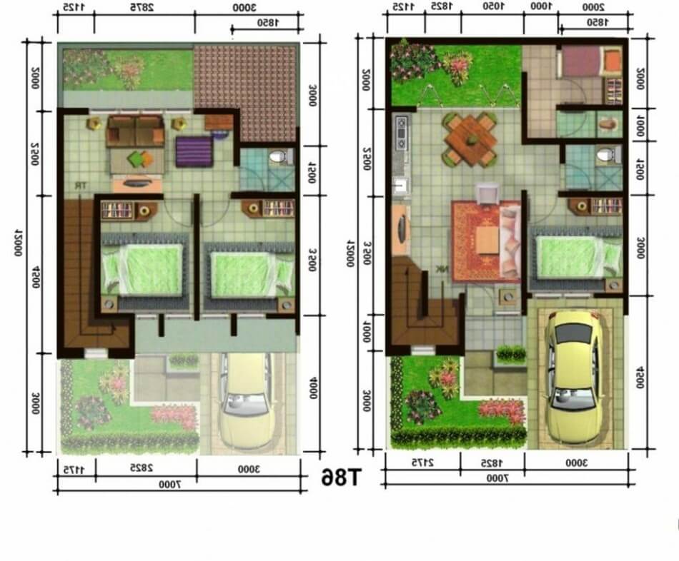 Detail Model Dan Denah Rumah Minimalis 2 Lantai Nomer 44