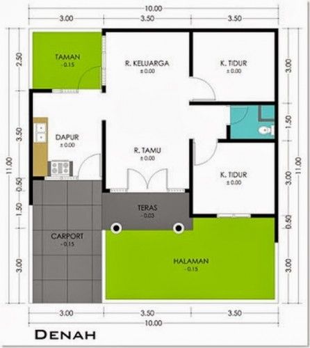 Detail Model Denah Rumah Minimalis Nomer 16