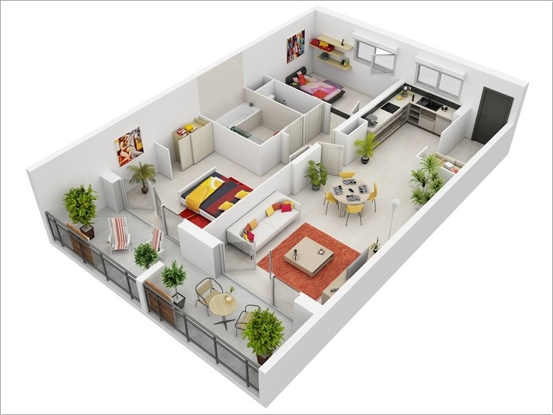 Detail Model Denah Rumah Minimalis Nomer 9