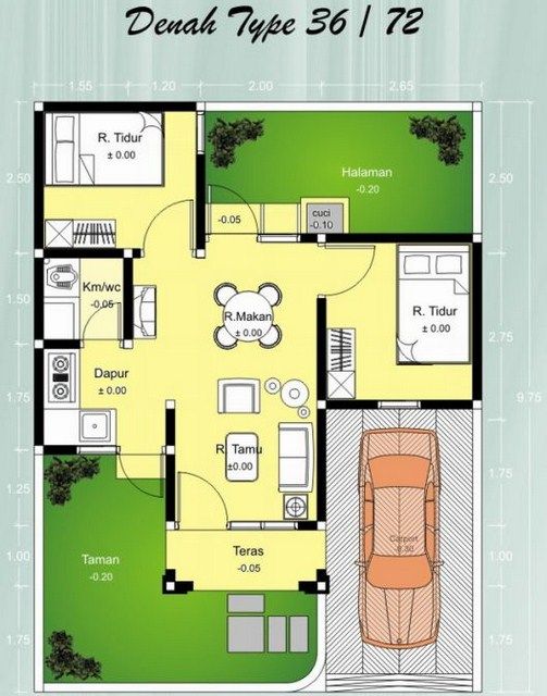 Detail Model Desain Rumah Type 36 Nomer 41