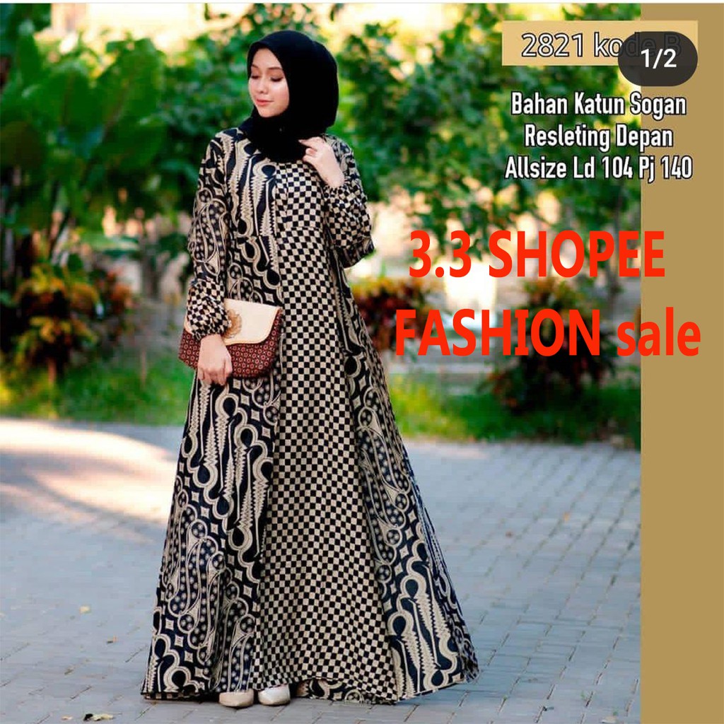 Detail Model Gamis Batik Pesta Terbaru Nomer 33