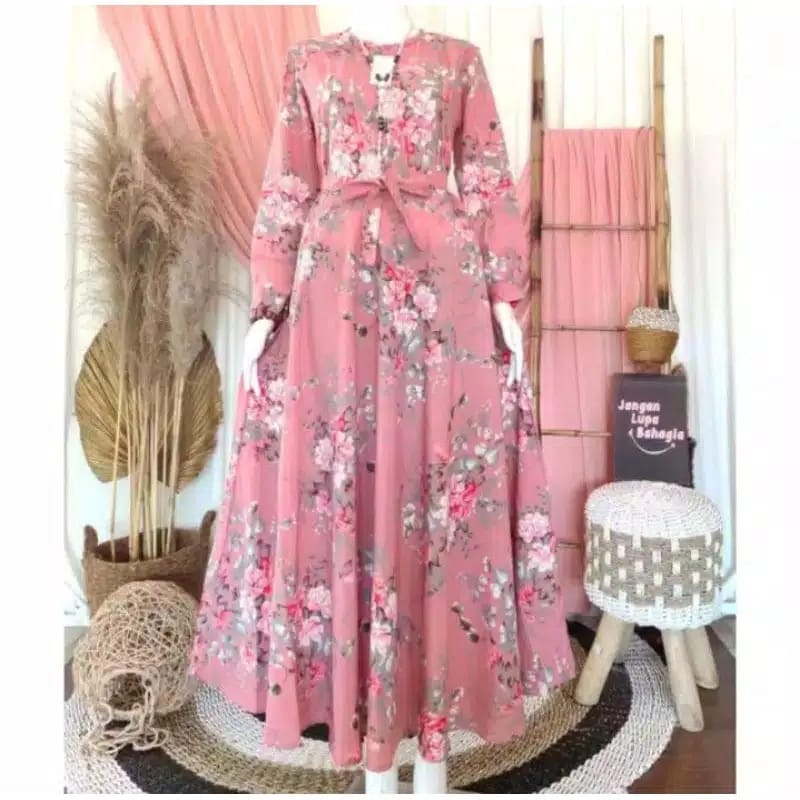 Detail Model Gamis Bunga Terbaru 2020 Nomer 3