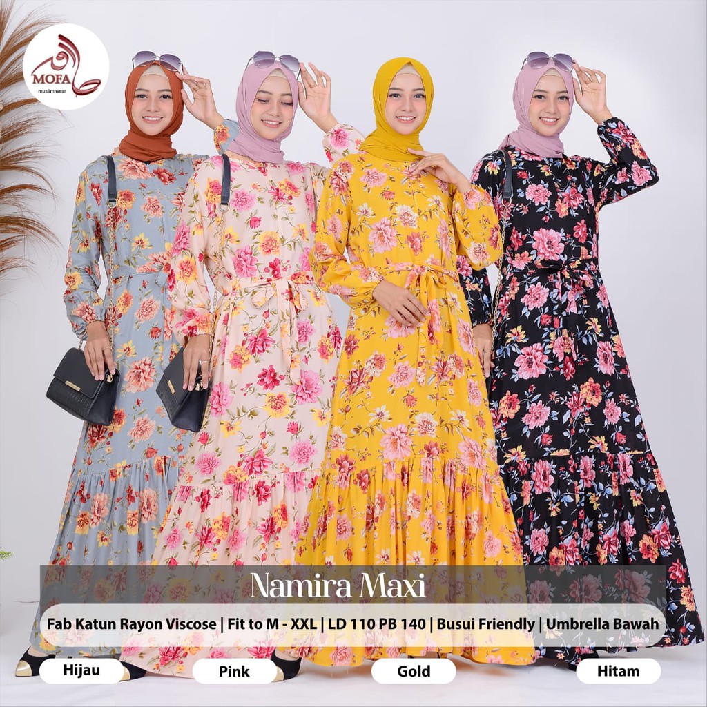 Detail Model Gamis Bunga Terbaru 2020 Nomer 50