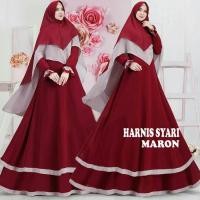 Detail Model Gamis Merah Maroon Kombinasi Nomer 17