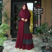 Detail Model Gamis Merah Maroon Kombinasi Nomer 39