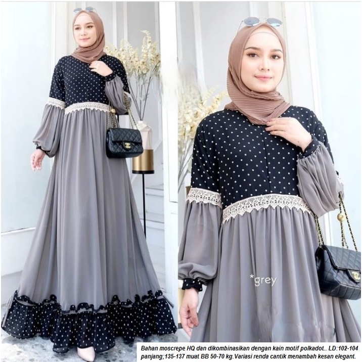 Detail Model Gamis Renda Nomer 13