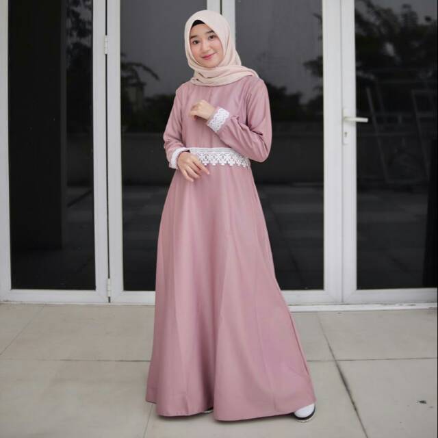 Detail Model Gamis Renda Nomer 14