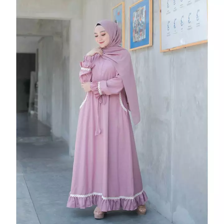 Detail Model Gamis Renda Nomer 23