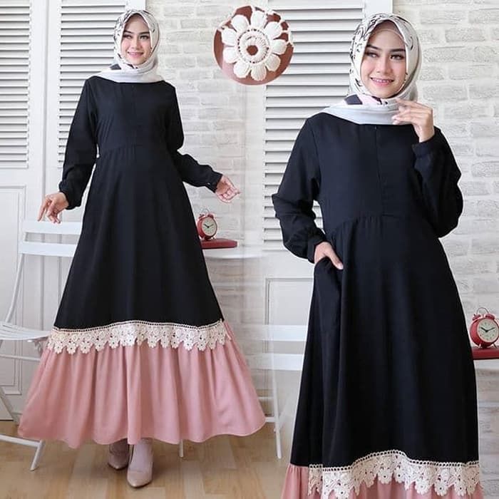 Detail Model Gamis Renda Nomer 29
