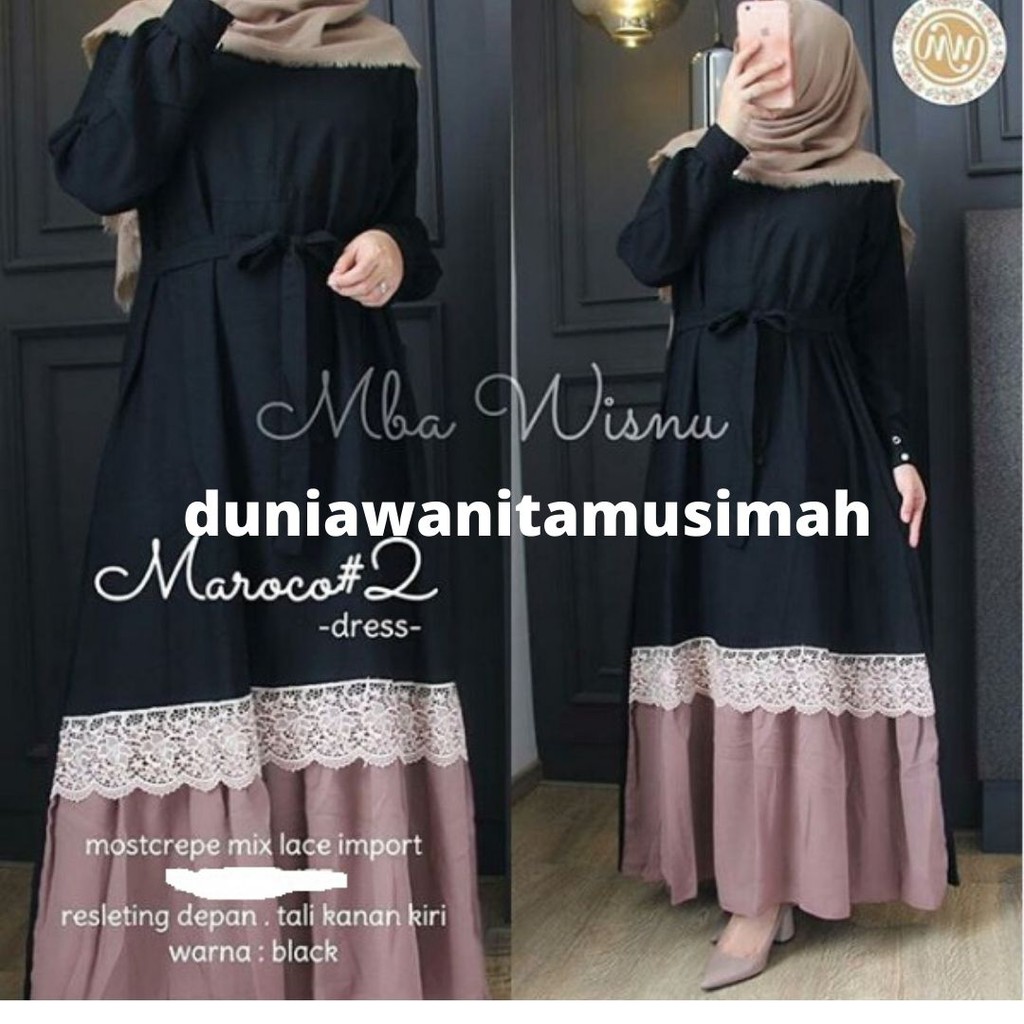 Detail Model Gamis Renda Nomer 32