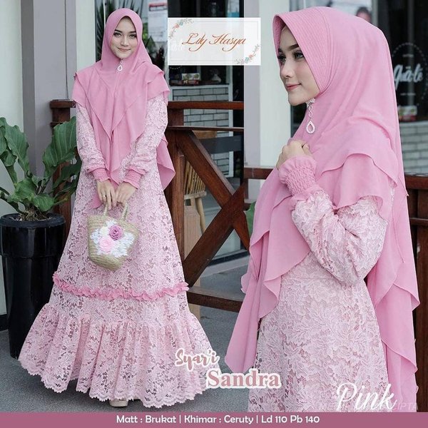 Detail Model Gamis Renda Nomer 38