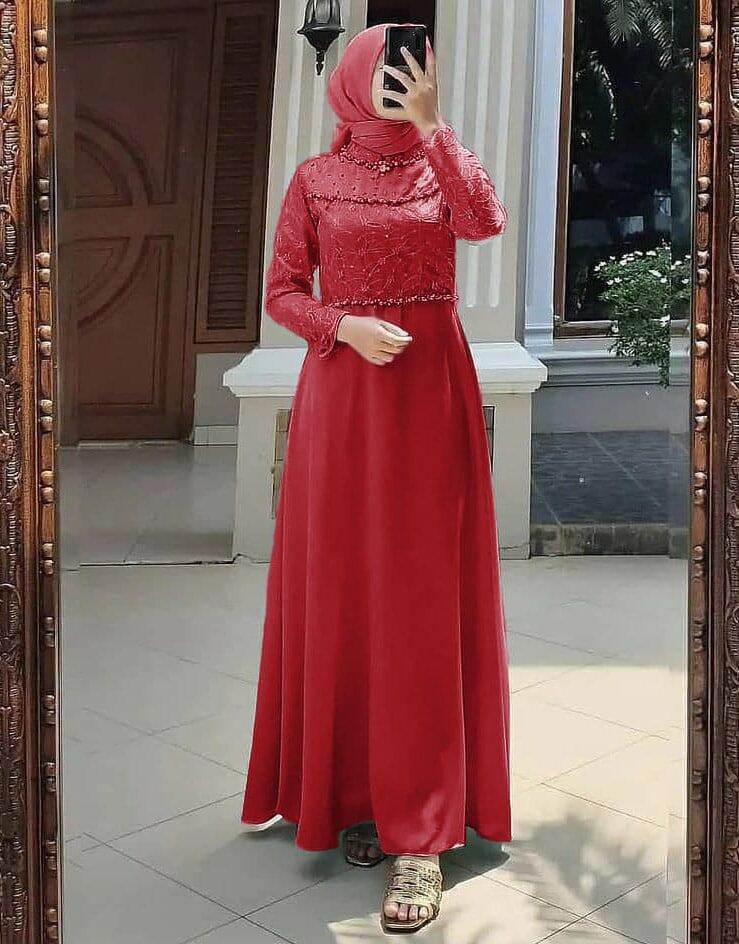 Detail Model Gamis Renda Nomer 40