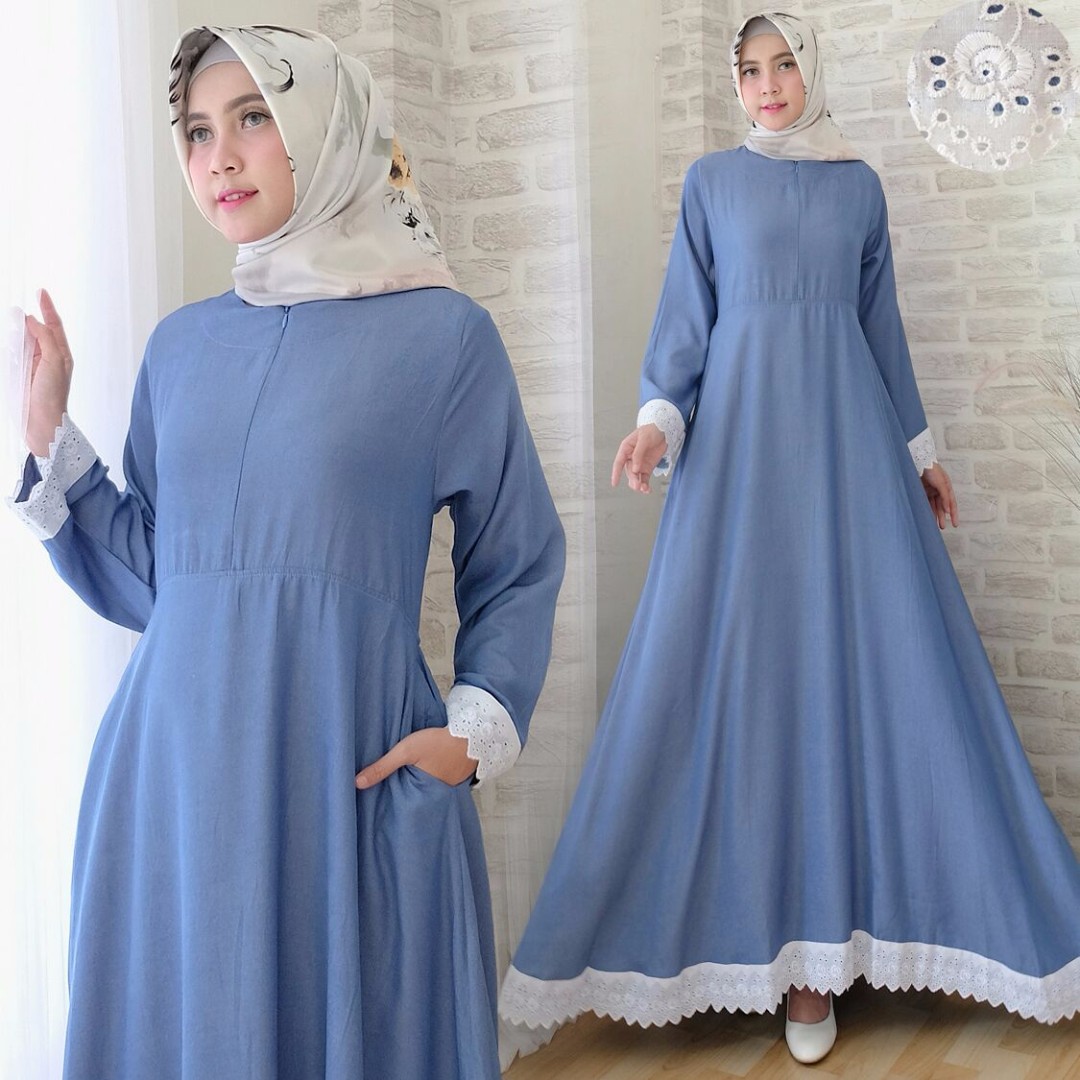 Detail Model Gamis Renda Nomer 46