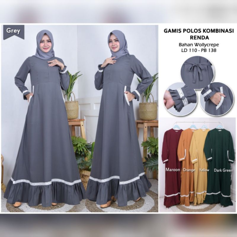 Detail Model Gamis Renda Nomer 49