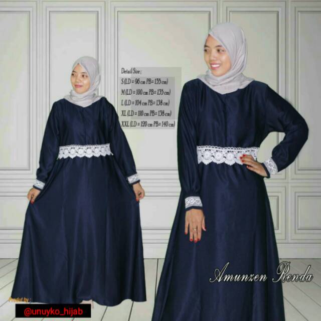 Detail Model Gamis Renda Nomer 55