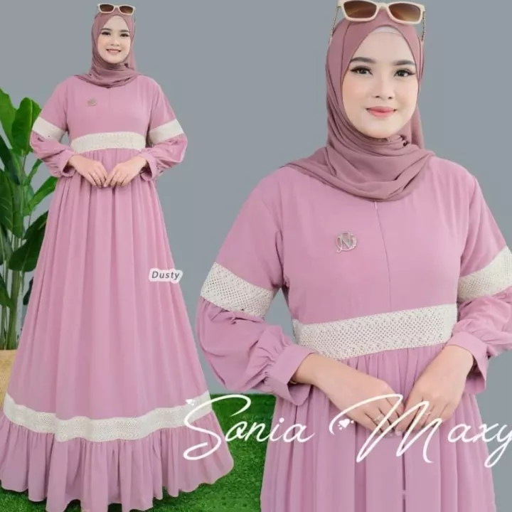 Detail Model Gamis Renda Nomer 57