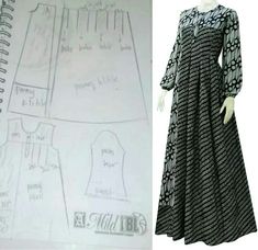 Detail Model Gamis Sasirangan Nomer 36