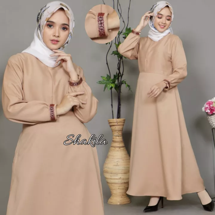 Detail Model Gamis Simple Dan Elegan Nomer 24