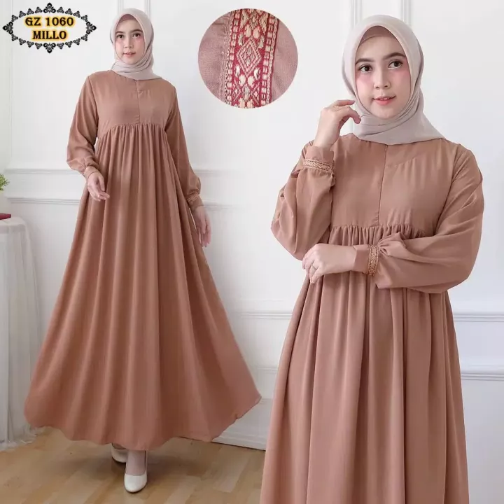 Detail Model Gamis Simple Dan Elegan Nomer 29