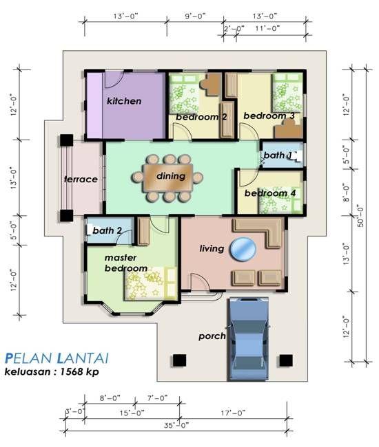 Detail Layout Plan Rumah Nomer 20