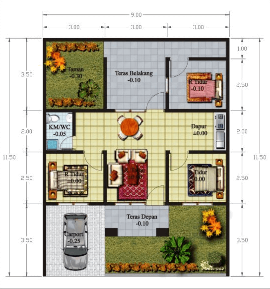 Detail Layout Rumah Minimalis Nomer 7