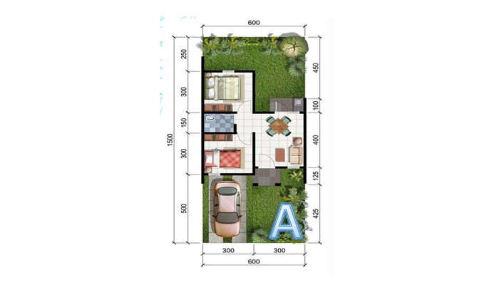 Detail Layout Rumah Type 36 Nomer 16