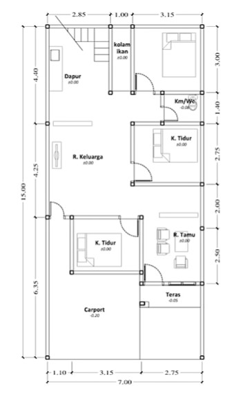 Detail Layout Rumah Type 36 Nomer 33