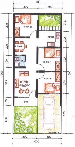 Detail Layout Rumah Type 36 Nomer 44