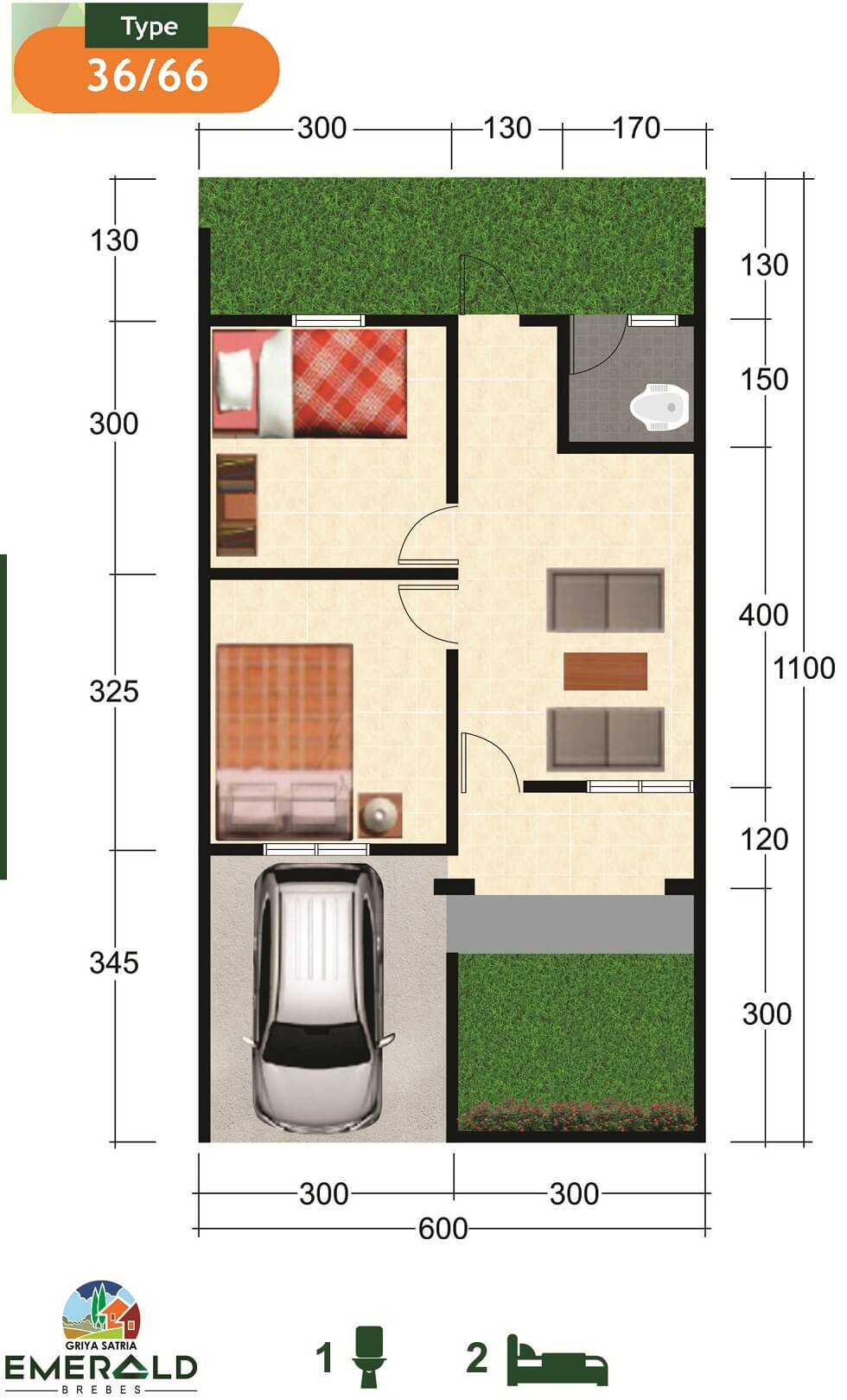 Detail Layout Rumah Type 36 Nomer 45