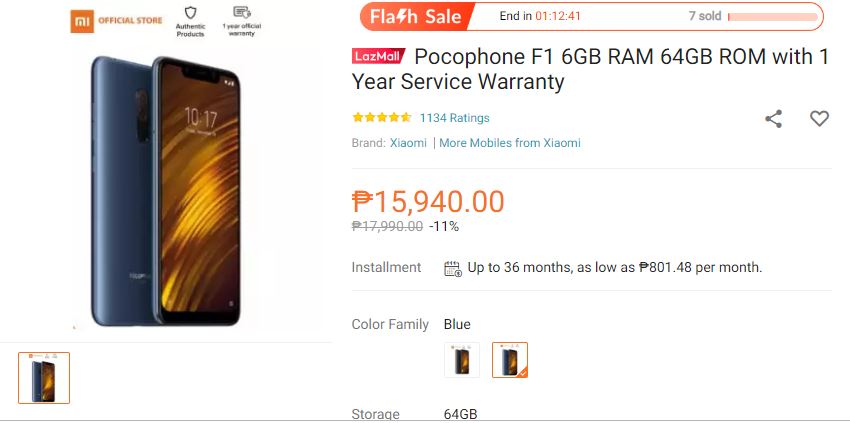 Detail Lazada Pocophone F1 Nomer 45