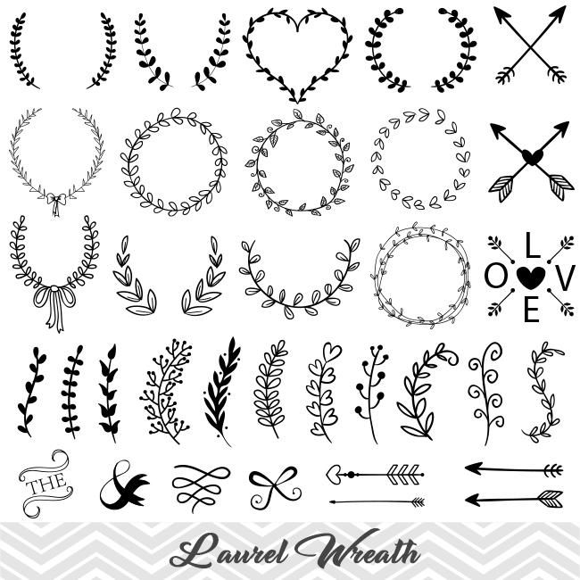 Detail Leaf Garland Clip Art Nomer 20