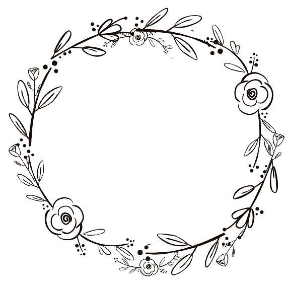 Detail Leaf Wreath Clipart Black And White Nomer 32
