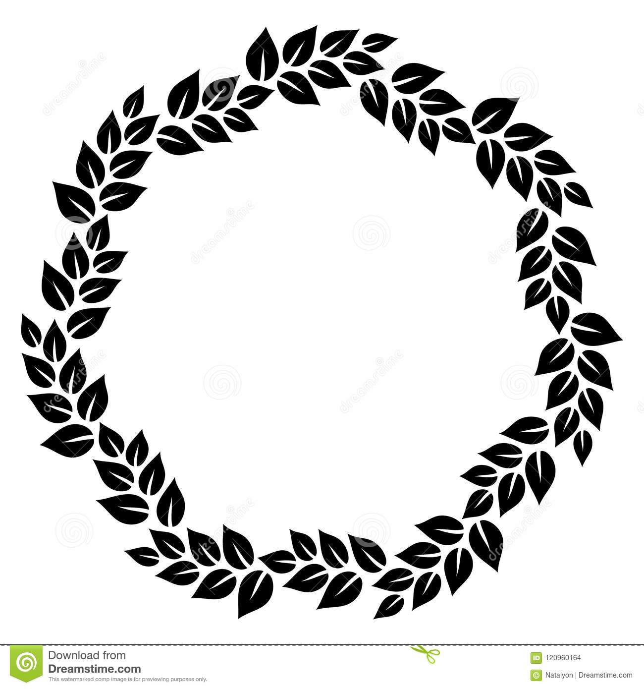 Detail Leaf Wreath Clipart Black And White Nomer 44