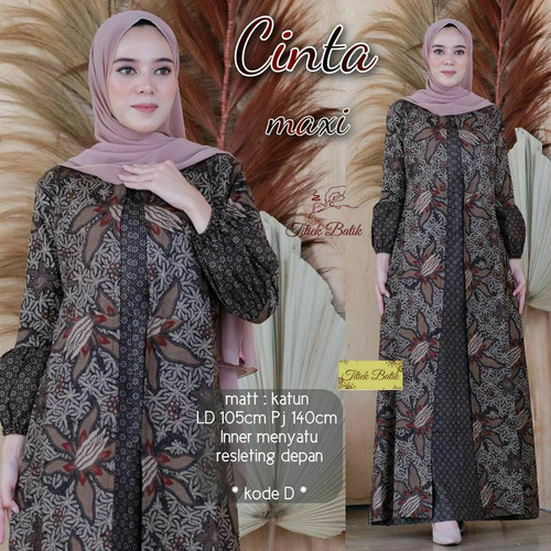 Detail Model Jubah Batik Kombinasi Nomer 34