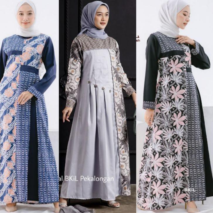 Detail Model Jubah Batik Kombinasi Nomer 5