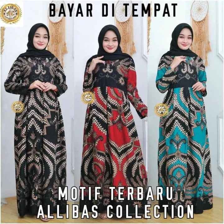 Detail Model Jubah Batik Kombinasi Nomer 50