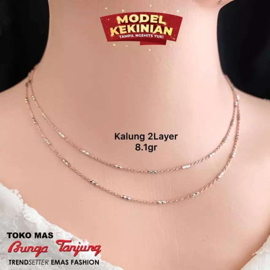 Detail Model Kalung Emas 2 Layer Nomer 36